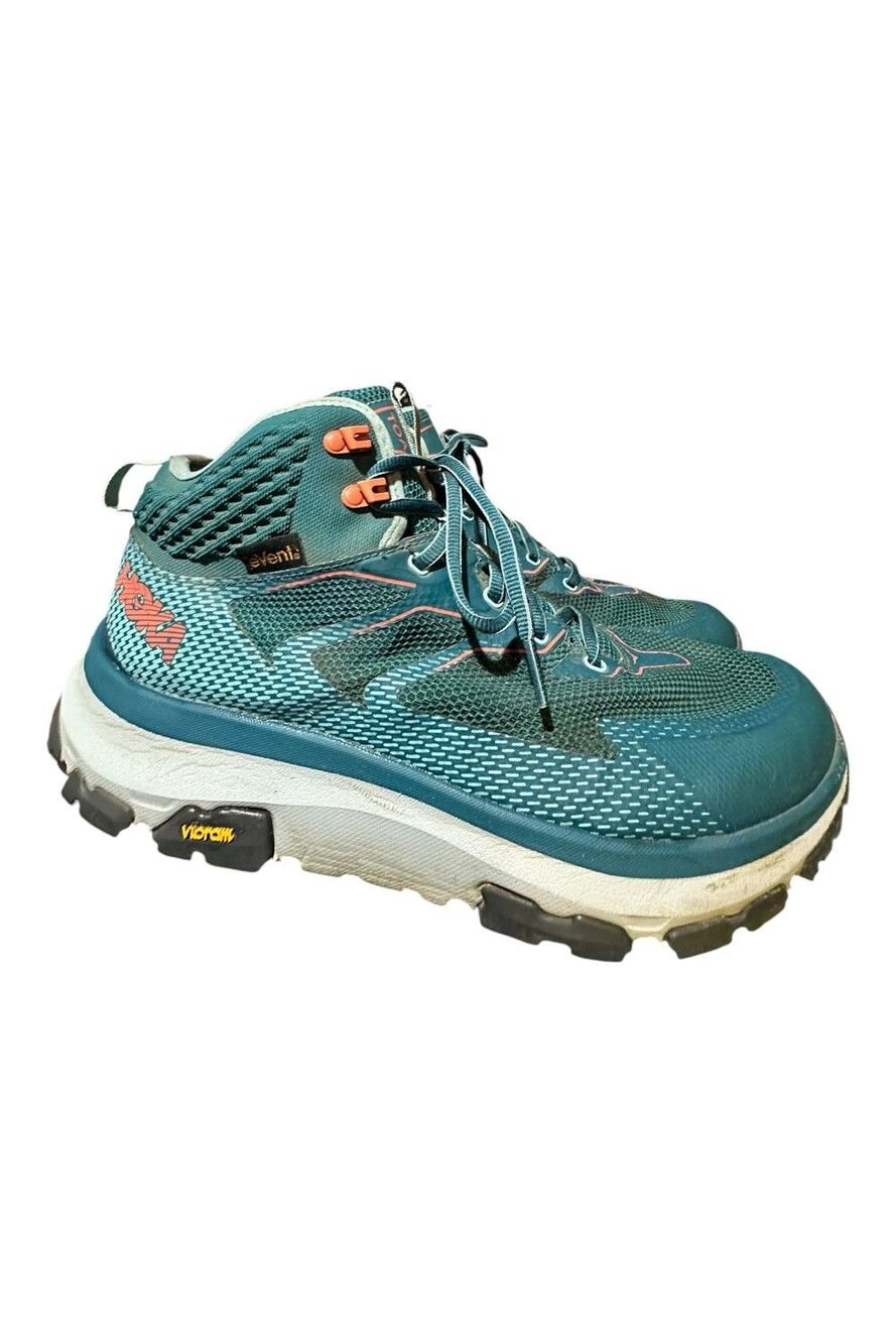 Hoka One One Hiking Shoes Trail Running Vibram Event Sky Toa Aqua Womens US 10.5